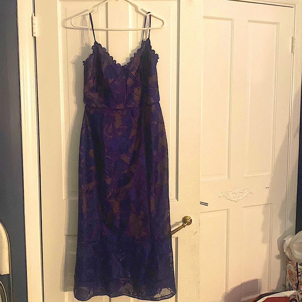 COPY - Marchesa Notte deep blue/purple cocktail dress- size 12